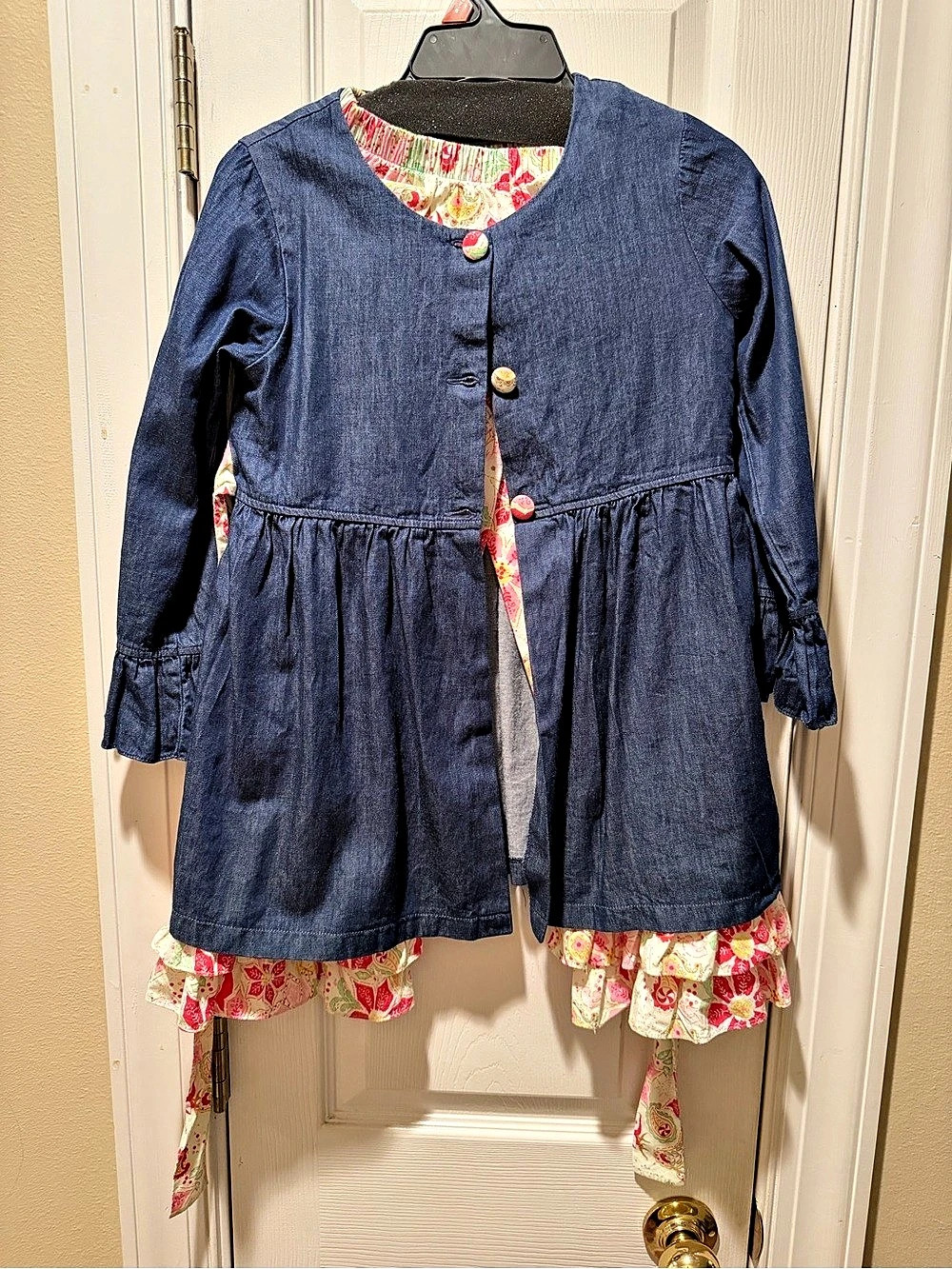 Bonnie Jean Girls' Blue Floral Cotton Dress